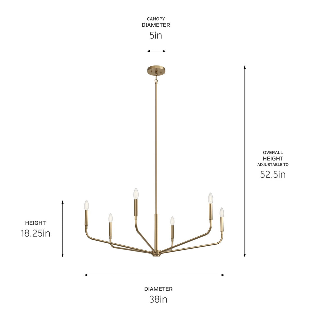 Kichler Canada - 52719CPZ - Six Light Chandelier - Madden - Champagne Bronze