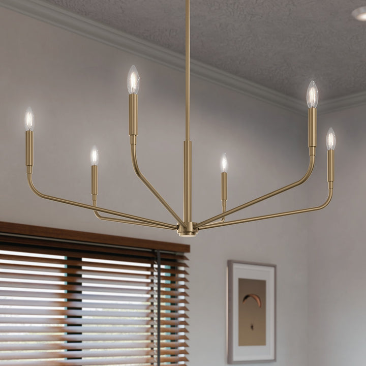 Kichler Canada - 52719CPZ - Six Light Chandelier - Madden - Champagne Bronze