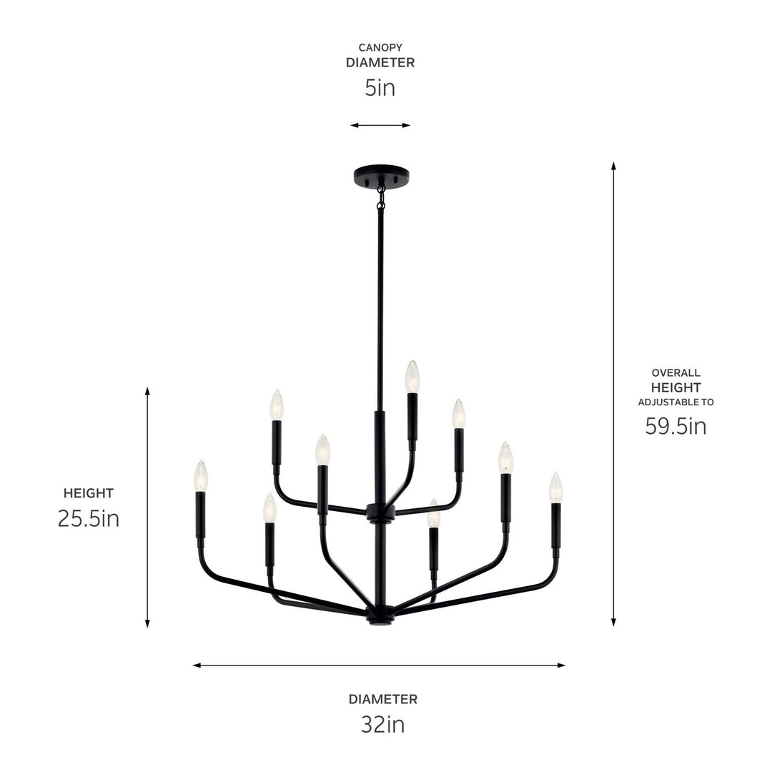 Kichler Canada - 52720BK - Nine Light Chandelier - Madden - Black