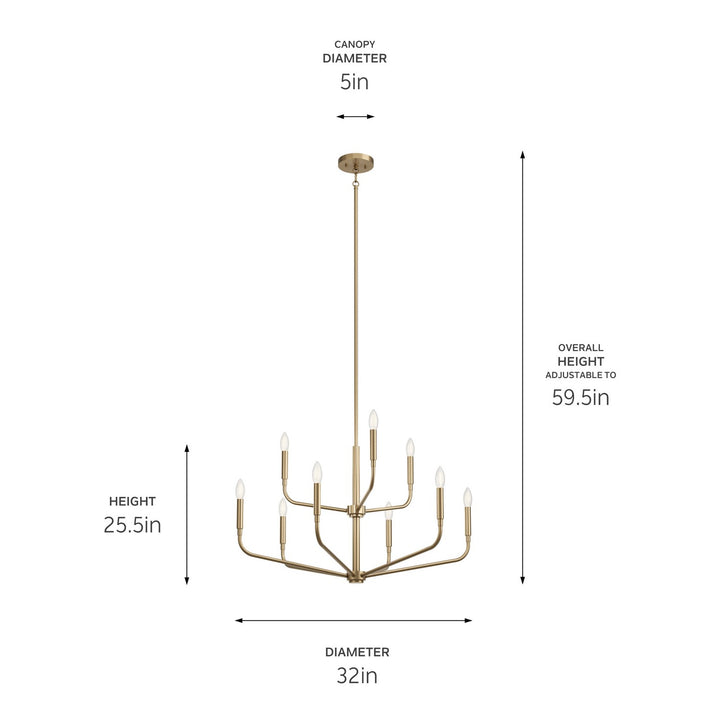 Kichler Canada - 52720CPZ - Nine Light Chandelier - Madden - Champagne Bronze