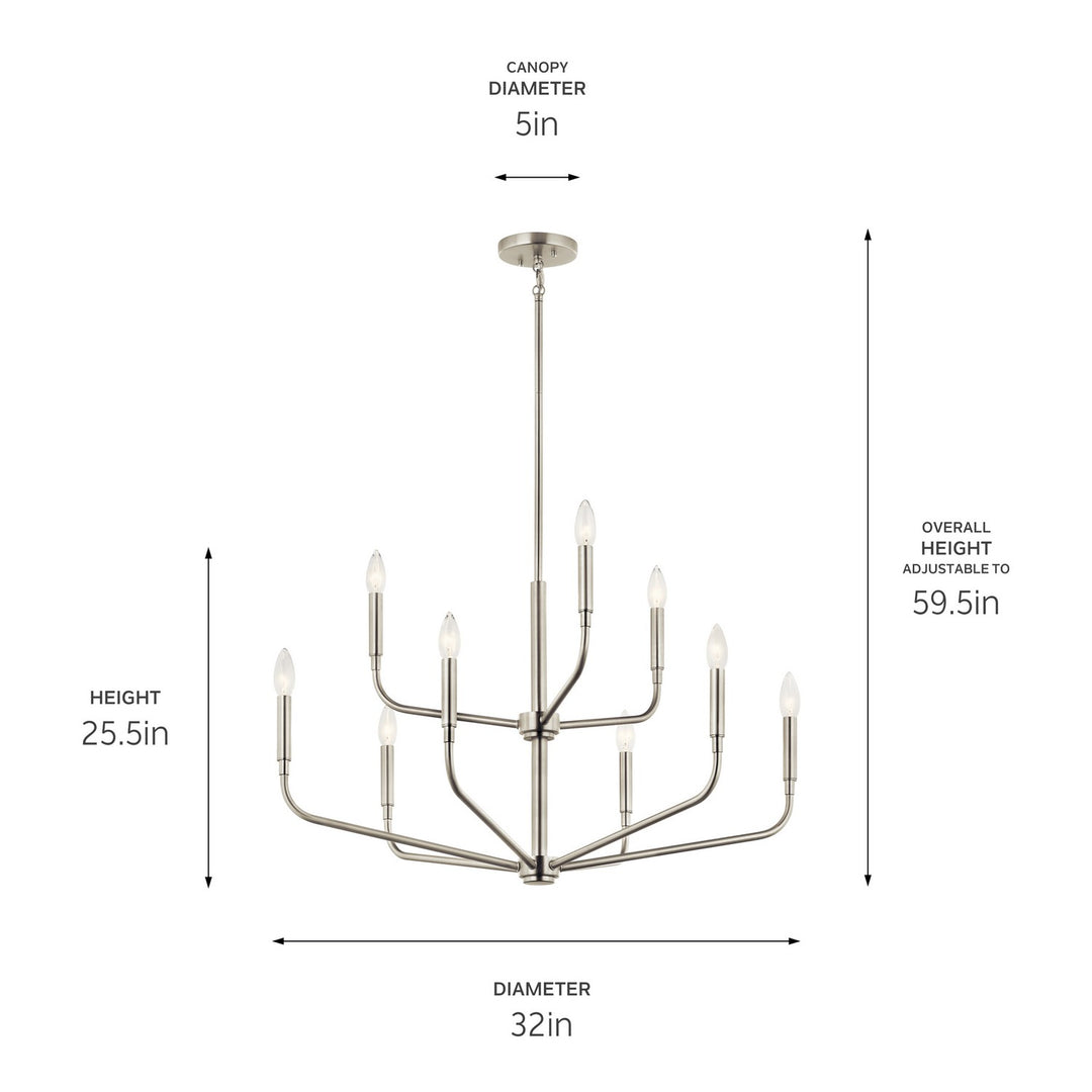 Kichler Canada - 52720NI - Nine Light Chandelier - Madden - Brushed Nickel