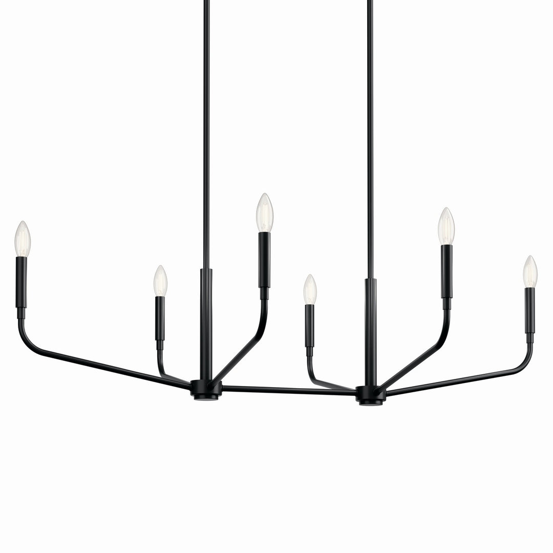 Kichler Canada - 52721BK - Six Light Linear Chandelier - Madden - Black