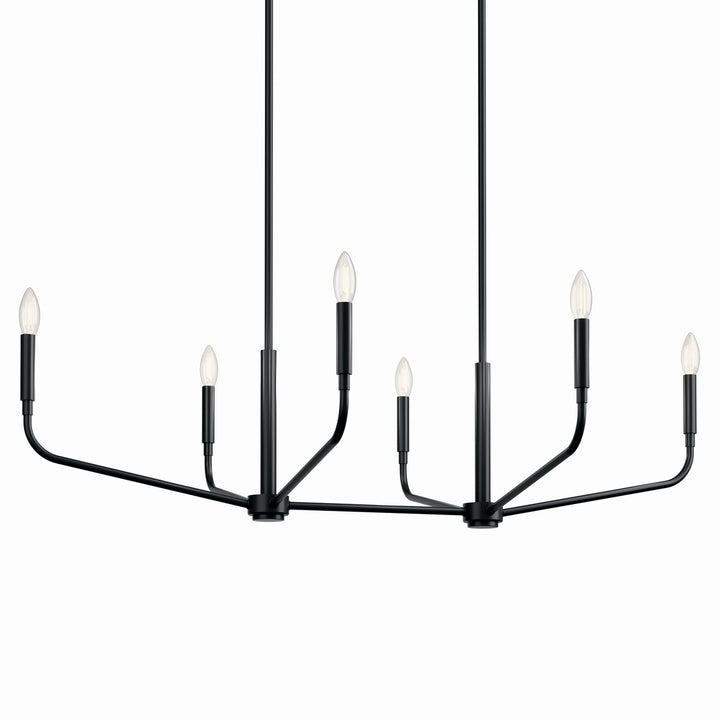Kichler Canada - 52721BK - Six Light Linear Chandelier - Madden - Black