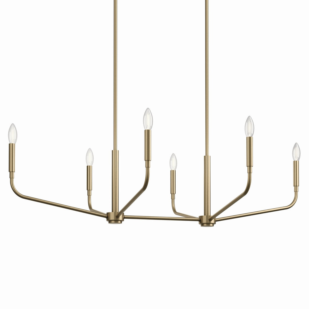 Kichler Canada - 52721CPZ - Six Light Linear Chandelier - Madden - Champagne Bronze