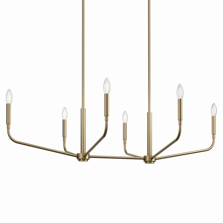 Kichler Canada - 52721CPZ - Six Light Linear Chandelier - Madden - Champagne Bronze