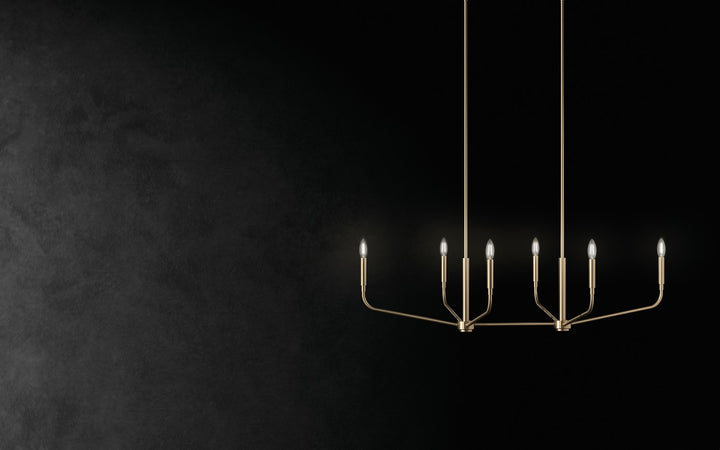 Kichler Canada - 52721CPZ - Six Light Linear Chandelier - Madden - Champagne Bronze