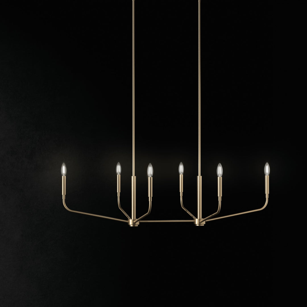Kichler Canada - 52721CPZ - Six Light Linear Chandelier - Madden - Champagne Bronze