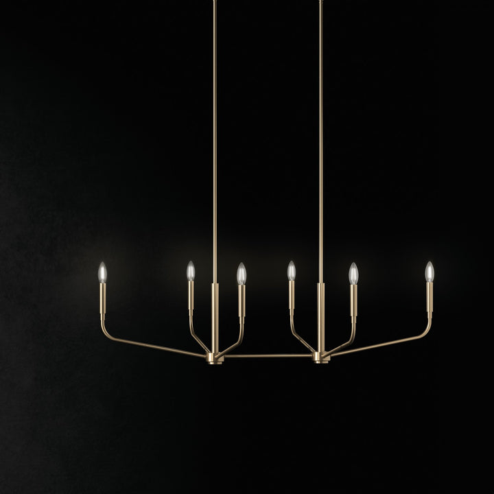 Kichler Canada - 52721CPZ - Six Light Linear Chandelier - Madden - Champagne Bronze