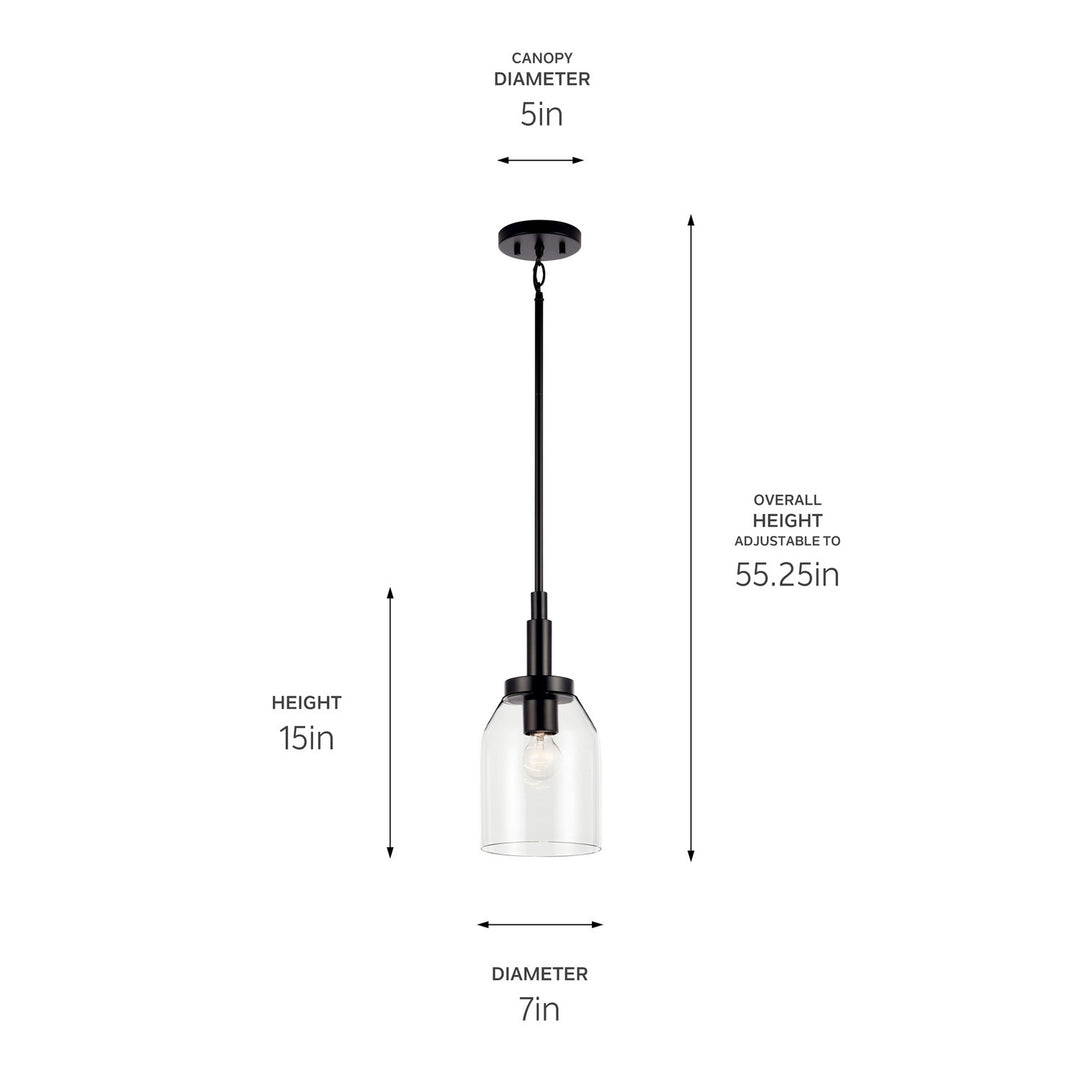 Kichler Canada - 52725BK - One Light Mini Pendant - Madden - Black