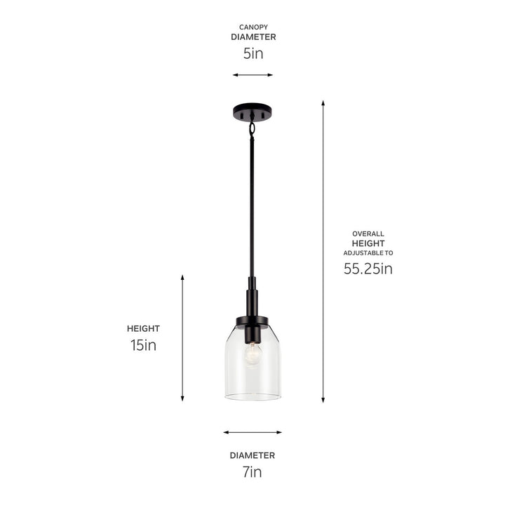 Kichler Canada - 52725BK - One Light Mini Pendant - Madden - Black