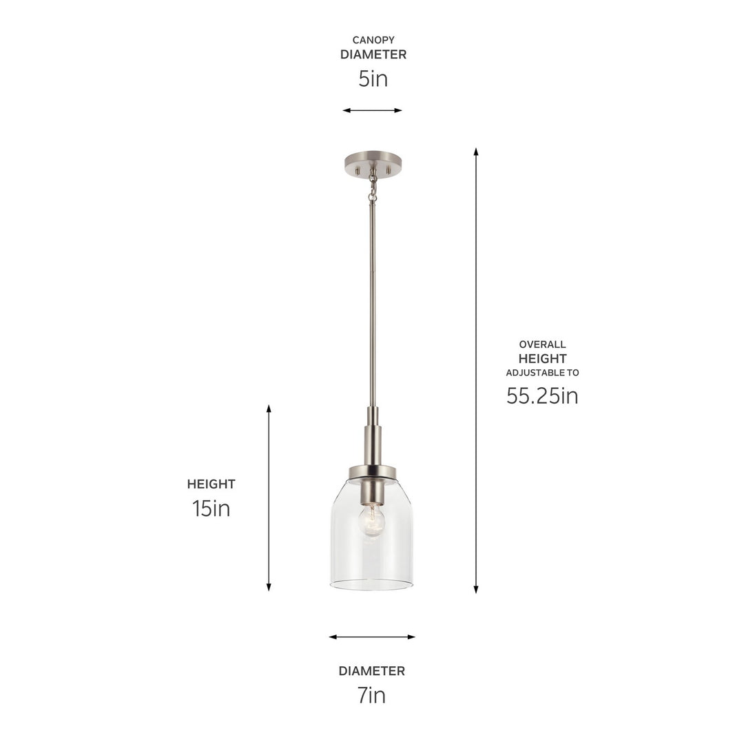 Kichler Canada - 52725NI - One Light Mini Pendant - Madden - Brushed Nickel