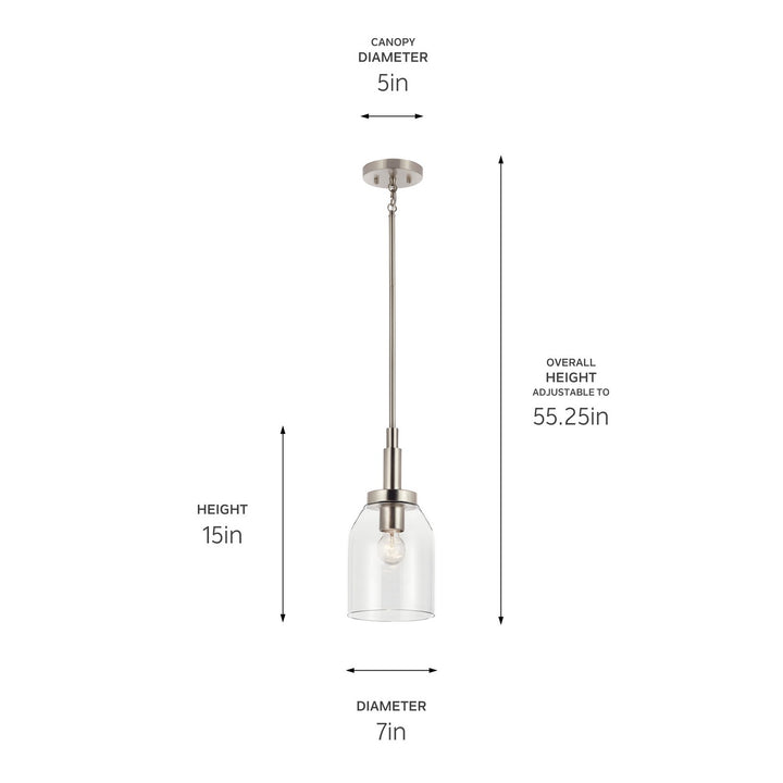 Kichler Canada - 52725NI - One Light Mini Pendant - Madden - Brushed Nickel