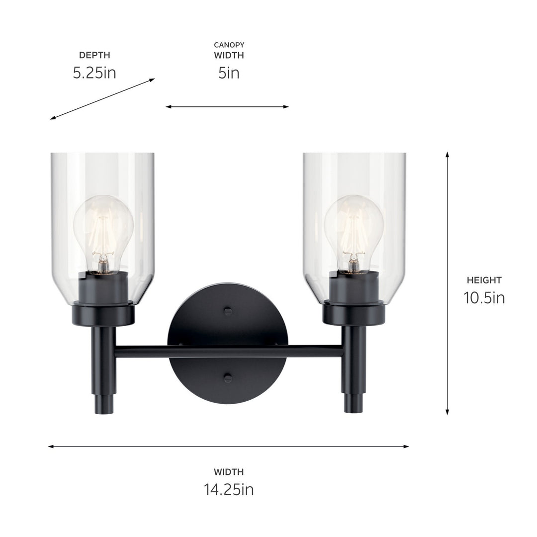 Kichler Canada - 55184BK - Two Light Vanity - Madden - Black