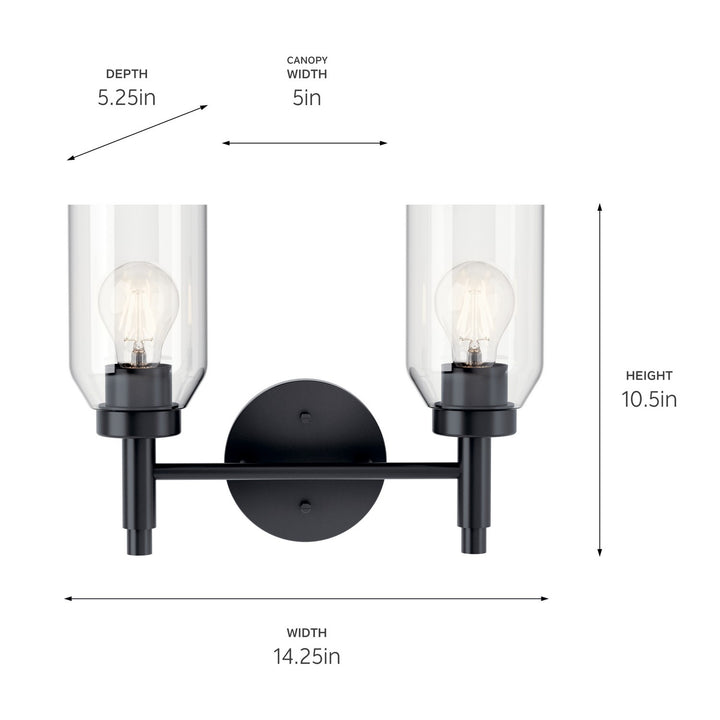 Kichler Canada - 55184BK - Two Light Vanity - Madden - Black