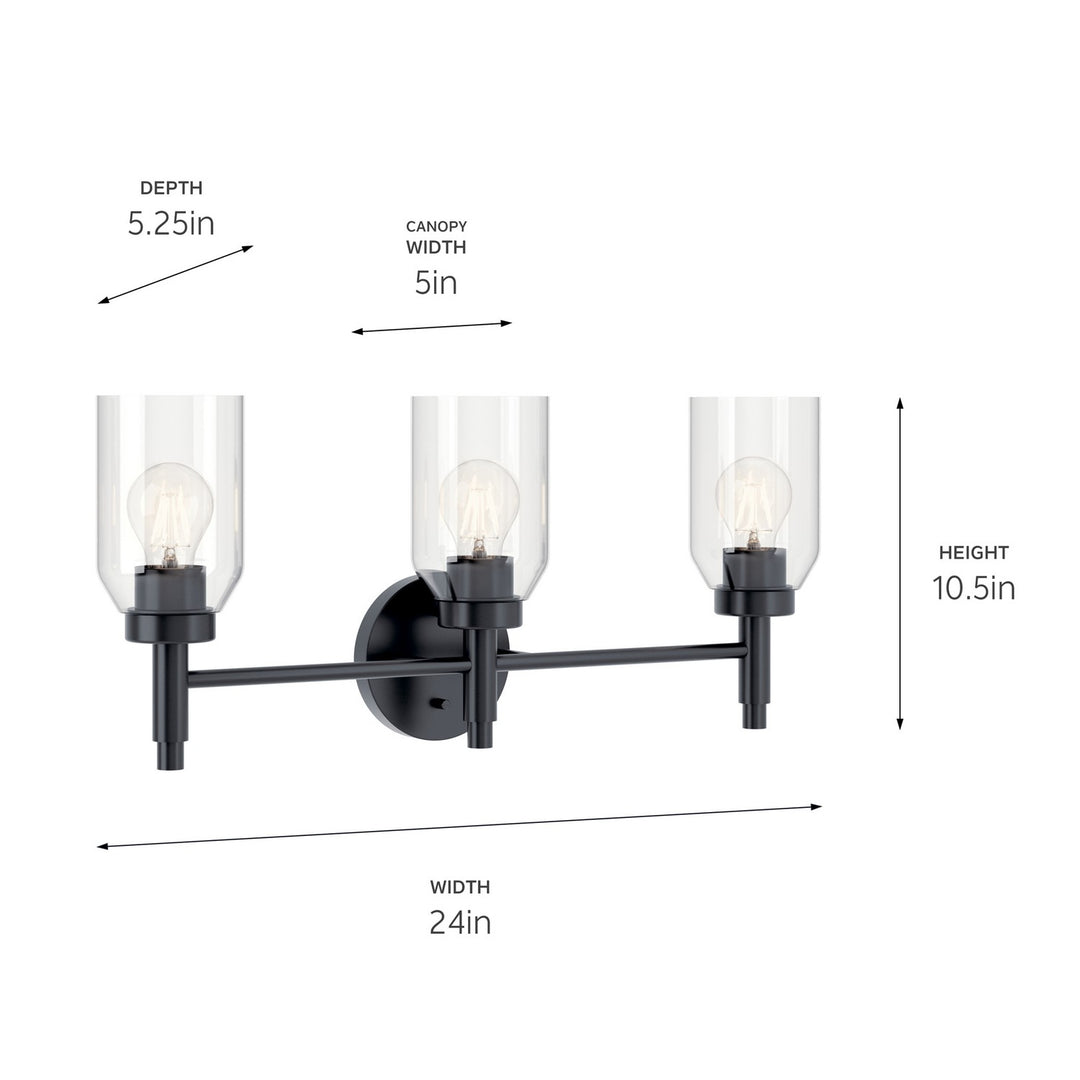 Kichler Canada - 55185BK - Three Light Vanity - Madden - Black
