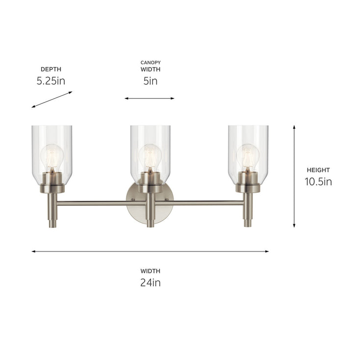 Kichler Canada - 55185NI - Three Light Vanity - Madden - Brushed Nickel