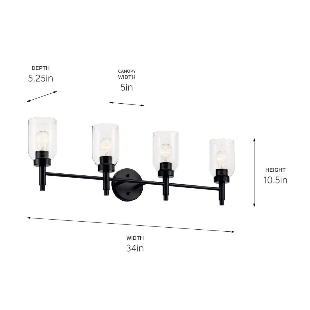 Kichler Canada - 55186BK - Four Light Vanity - Madden - Black