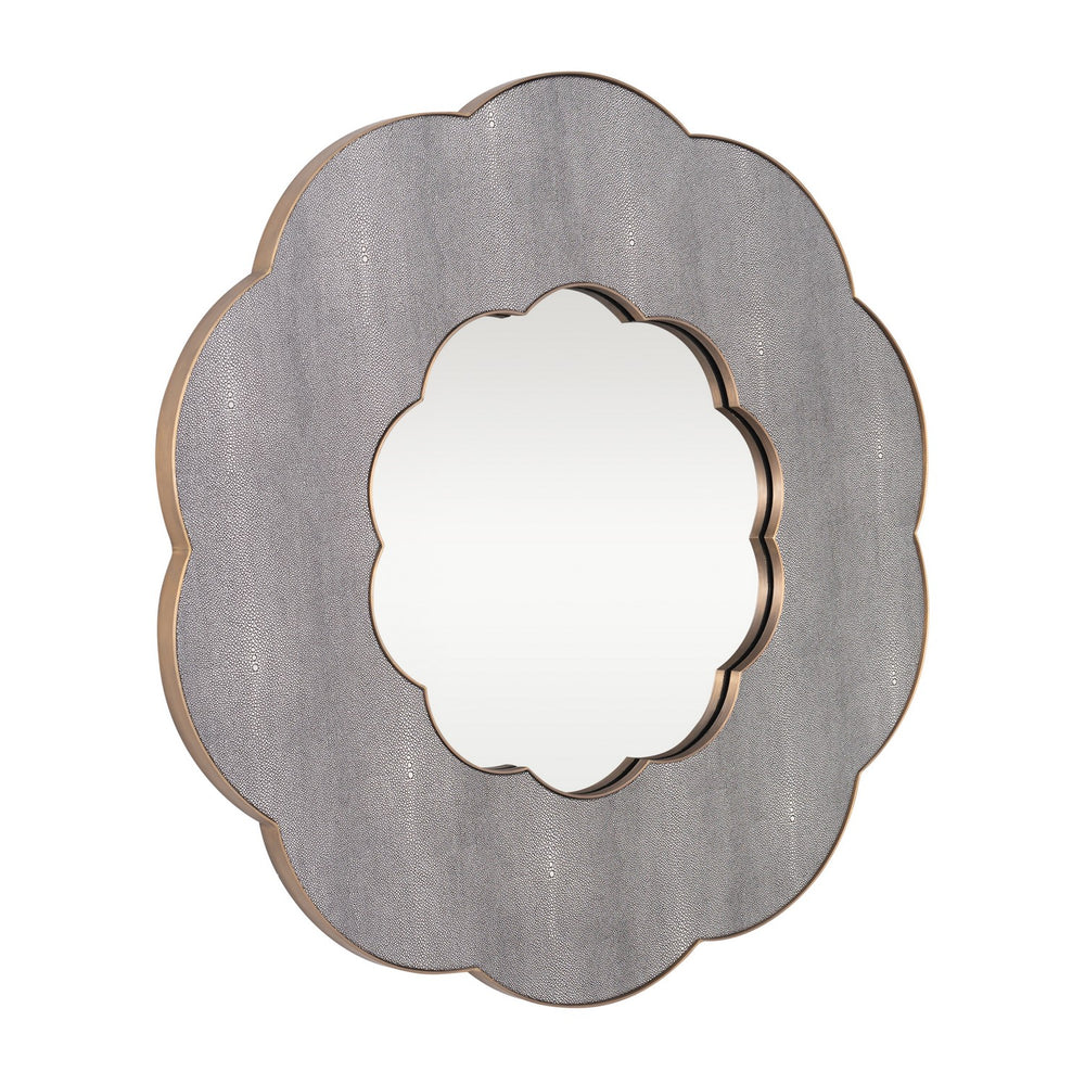 Varaluz - 453MI36A - Wall Mirror - Scallop - Gray Shagreen/Weathered Brass