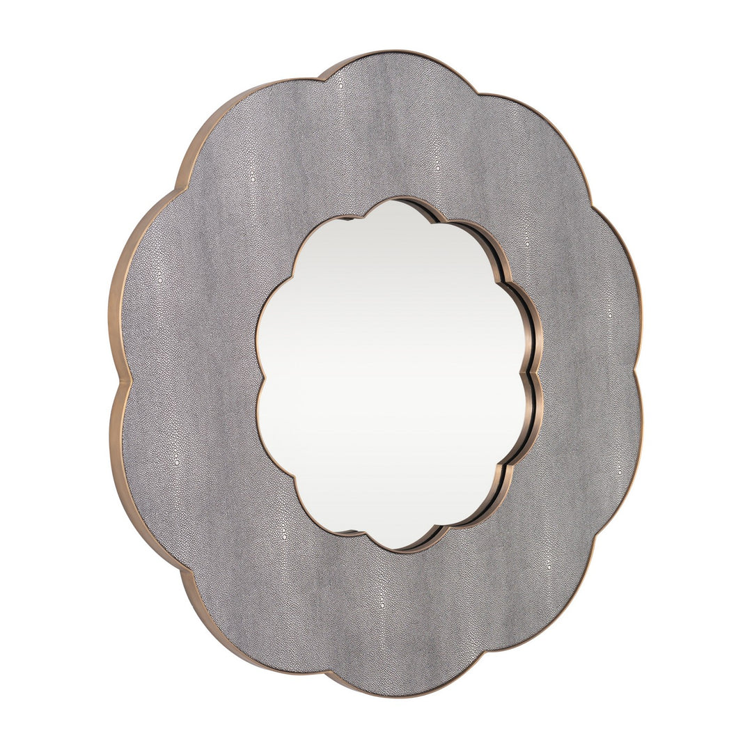 Varaluz - 453MI36A - Wall Mirror - Scallop - Gray Shagreen/Weathered Brass