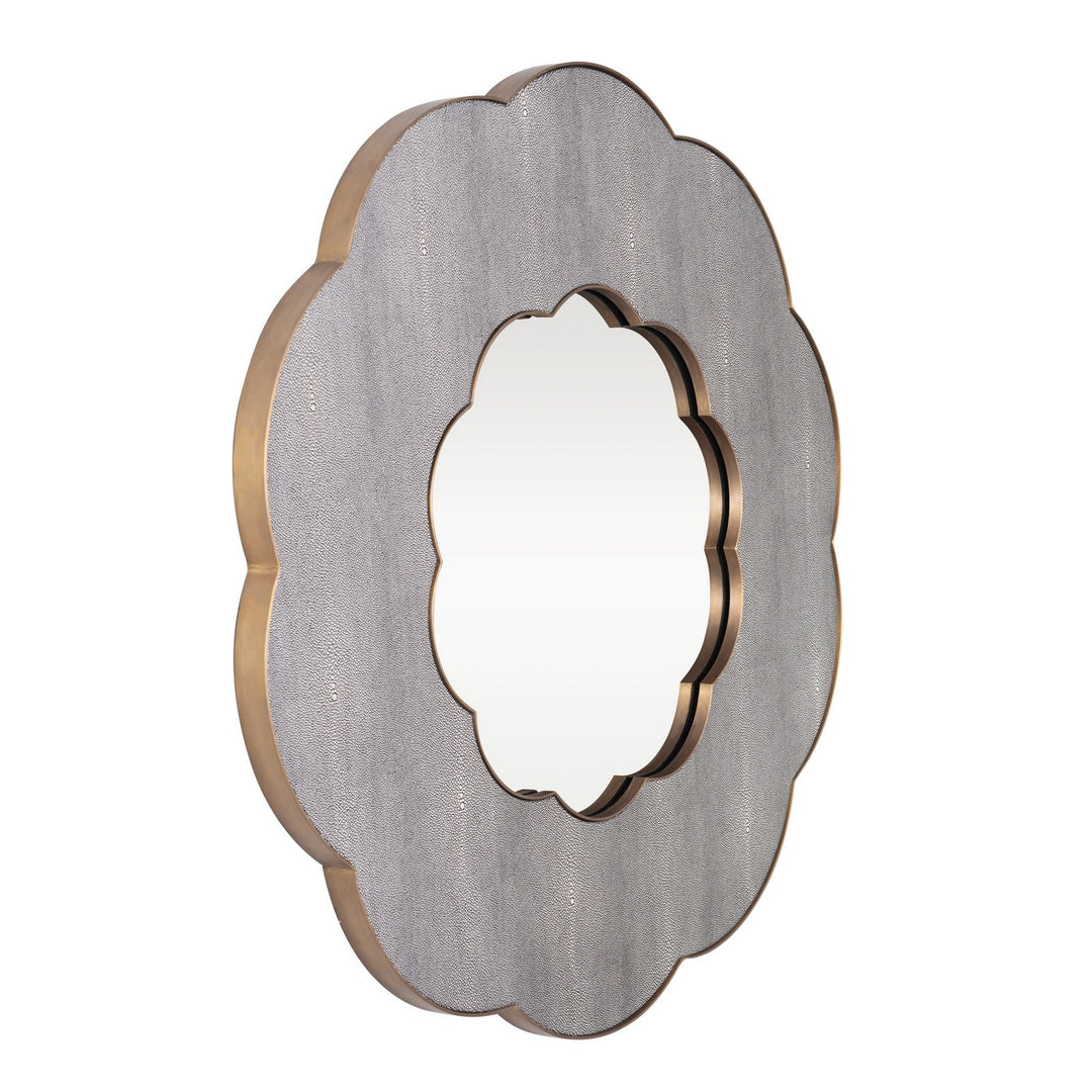 Varaluz - 453MI36A - Wall Mirror - Scallop - Gray Shagreen/Weathered Brass