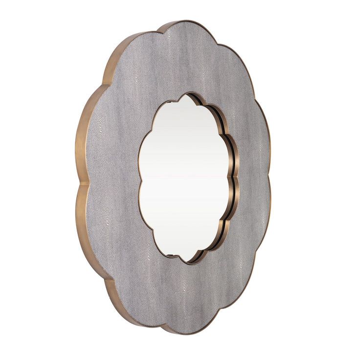 Varaluz - 453MI36A - Wall Mirror - Scallop - Gray Shagreen/Weathered Brass