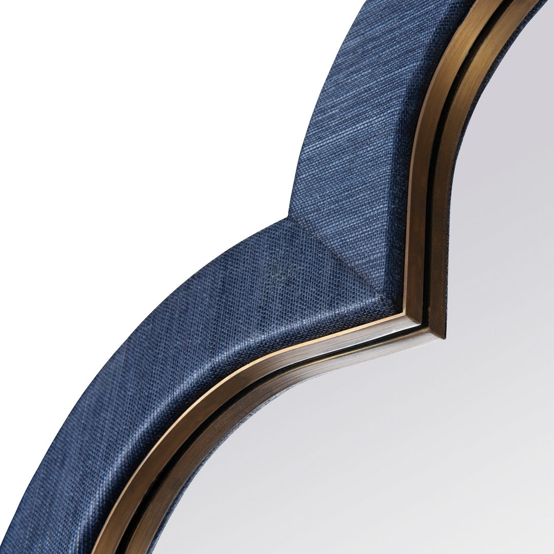 Varaluz - 455MI36A - Wall Mirror - Swiss - Dark Blue Grasscloth/Weathered Brass