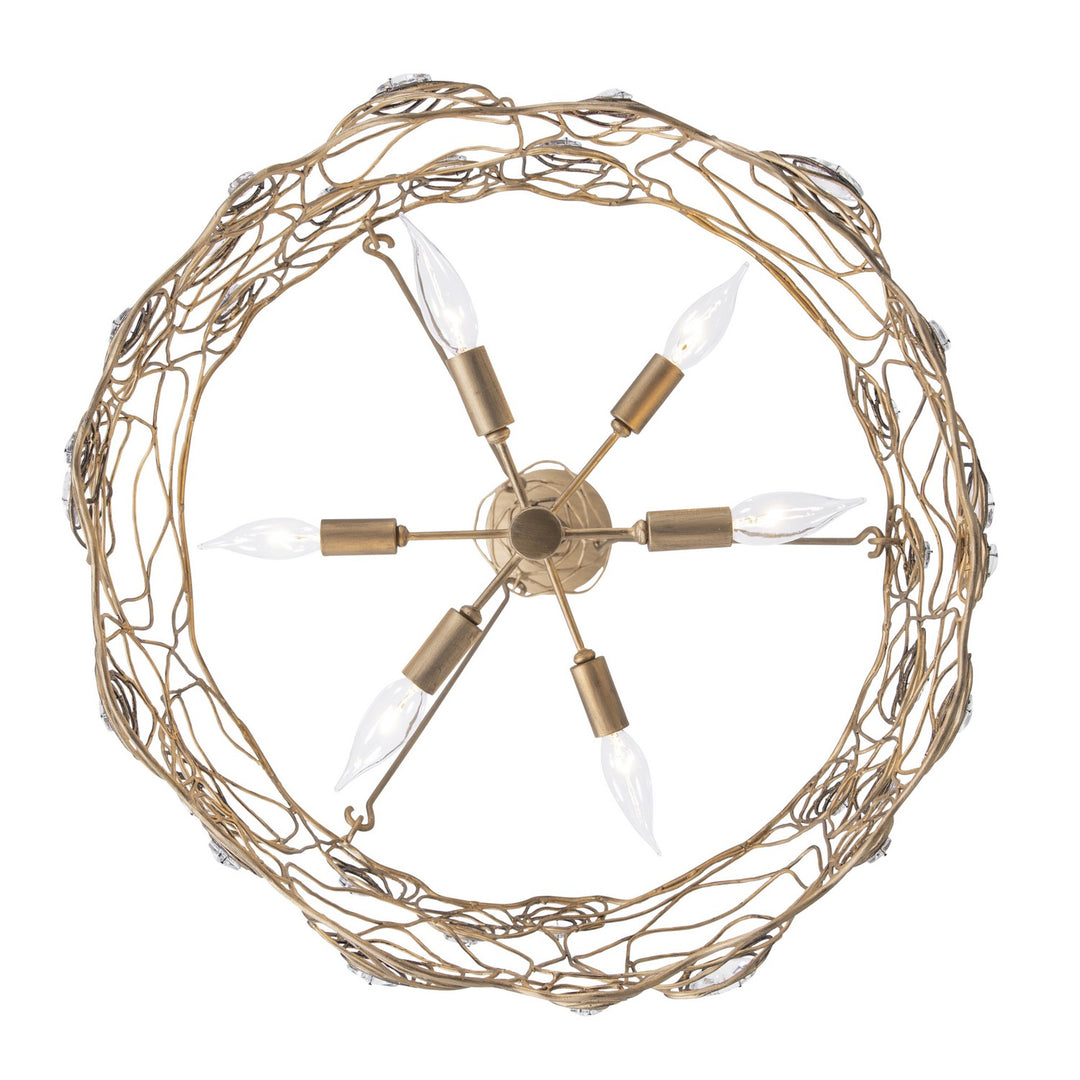Varaluz - 500C06HGOB - Six Light Chandelier - Ethereal Rose - Havana Gold Ombre