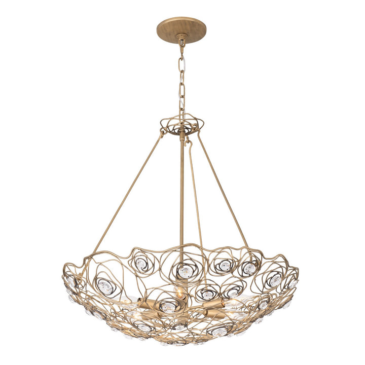 Varaluz - 500P06HGOB - Six Light Pendant - Ethereal Rose - Havana Gold Ombre