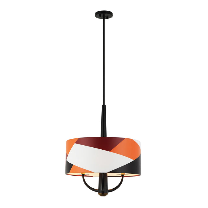 Varaluz - 501P03BLSB - Three Light Pendant - Patchwork - Black/Satin Brass/Patchwork
