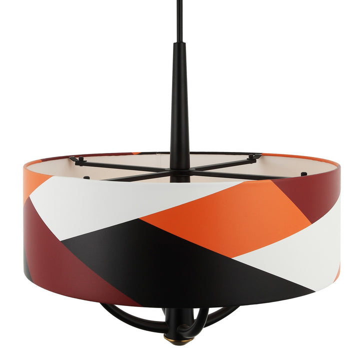 Varaluz - 501P04BLSB - Four Light Pendant - Patchwork - Black/Satin Brass/Patchwork