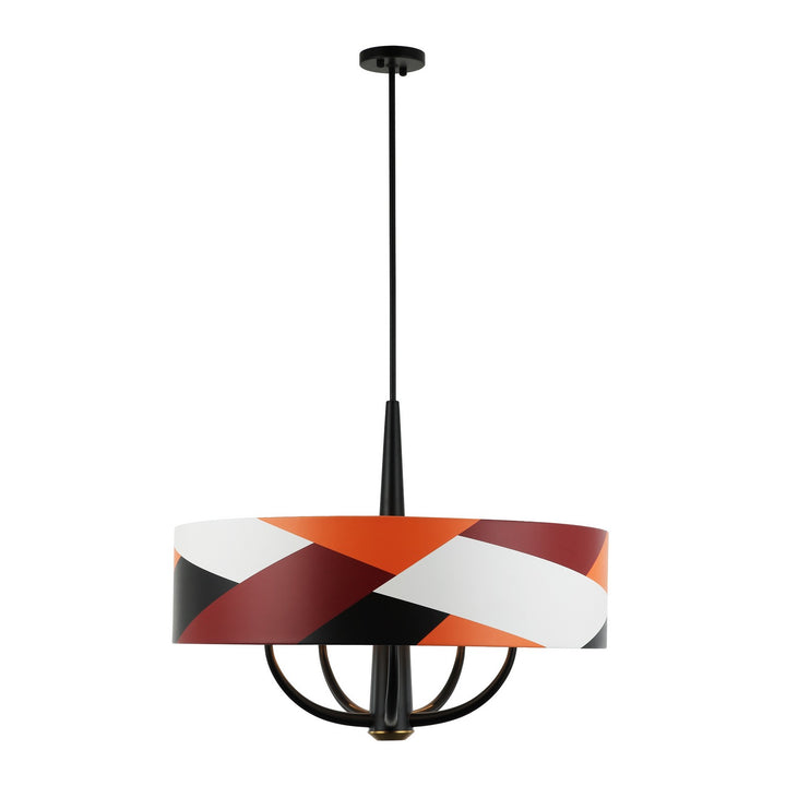 Varaluz - 501P05BLSB - Five Light Pendant - Patchwork - Black/Satin Brass/Patchwork