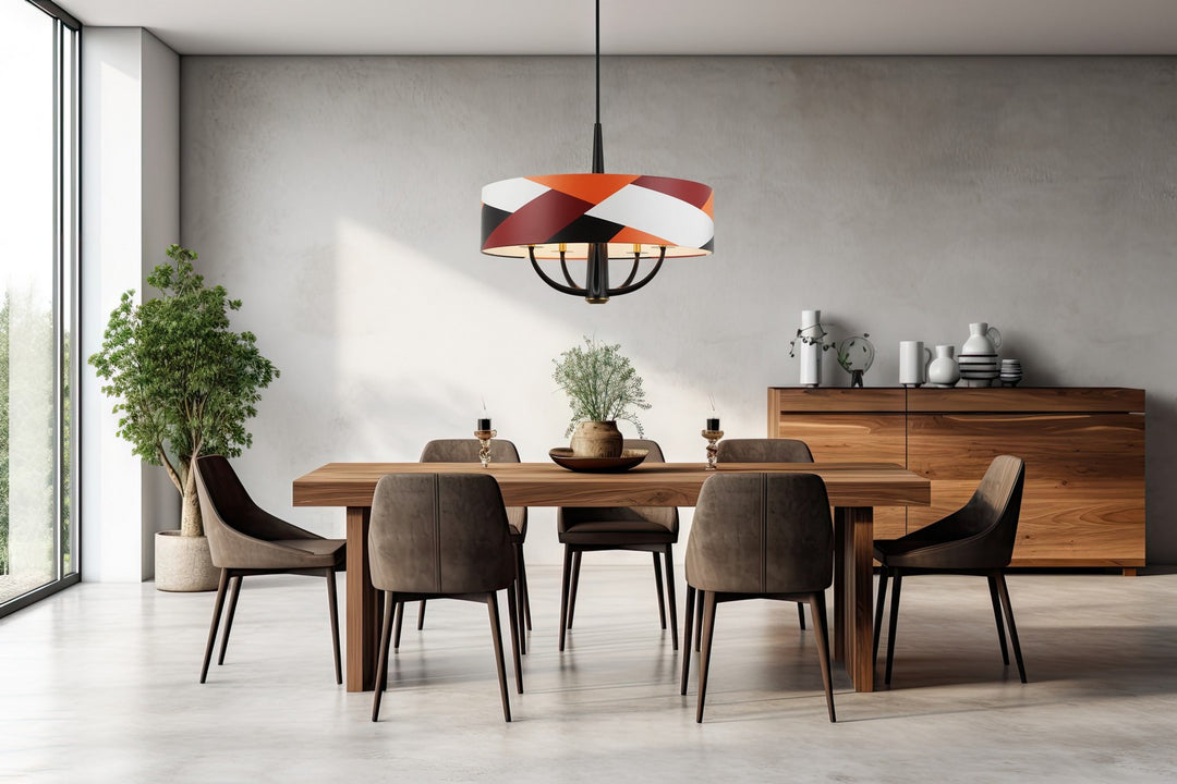 Varaluz - 501P05BLSB - Five Light Pendant - Patchwork - Black/Satin Brass/Patchwork