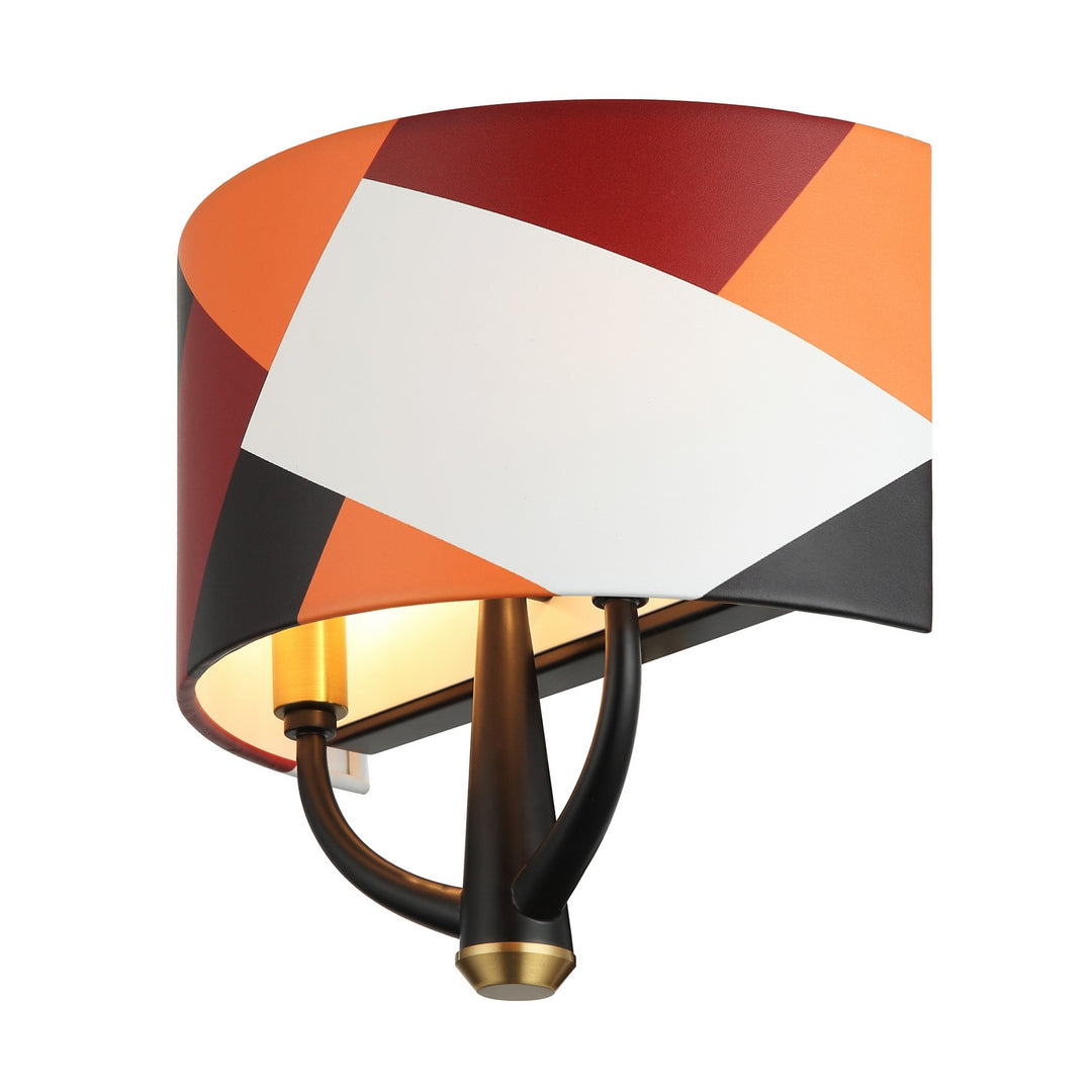 Varaluz - 501W02BLSB - Two Light Wall Sconce - Patchwork - Black/Satin Brass/Patchwork