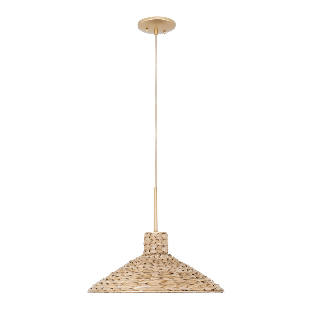 Varaluz - 502P01MFGN - One Light Pendant - Hilton Head - French Gold/Natural Seagrass