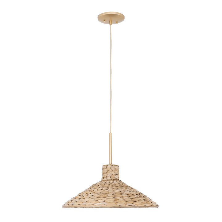 Varaluz - 502P01MFGN - One Light Pendant - Hilton Head - French Gold/Natural Seagrass