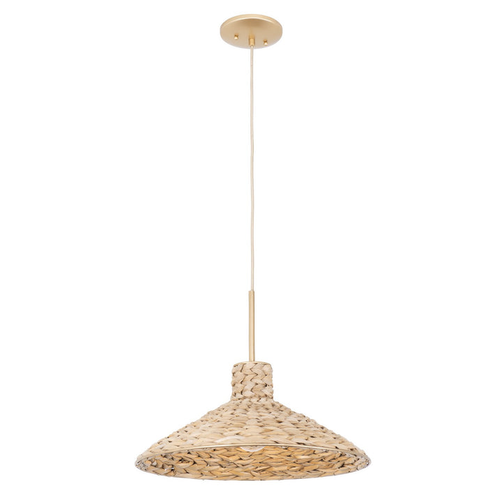 Varaluz - 502P01MFGN - One Light Pendant - Hilton Head - French Gold/Natural Seagrass
