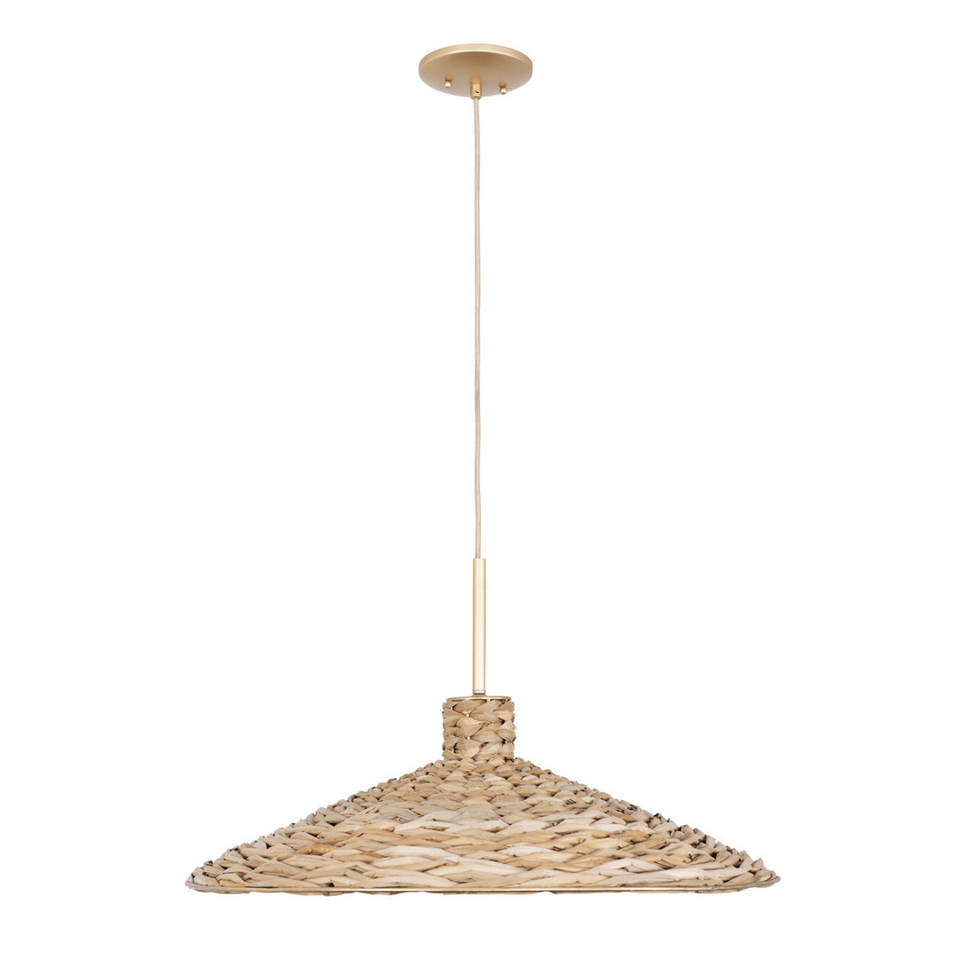 Varaluz - 502P05FGN - Five Light Pendant - Hilton Head - French Gold/Natural Seagrass