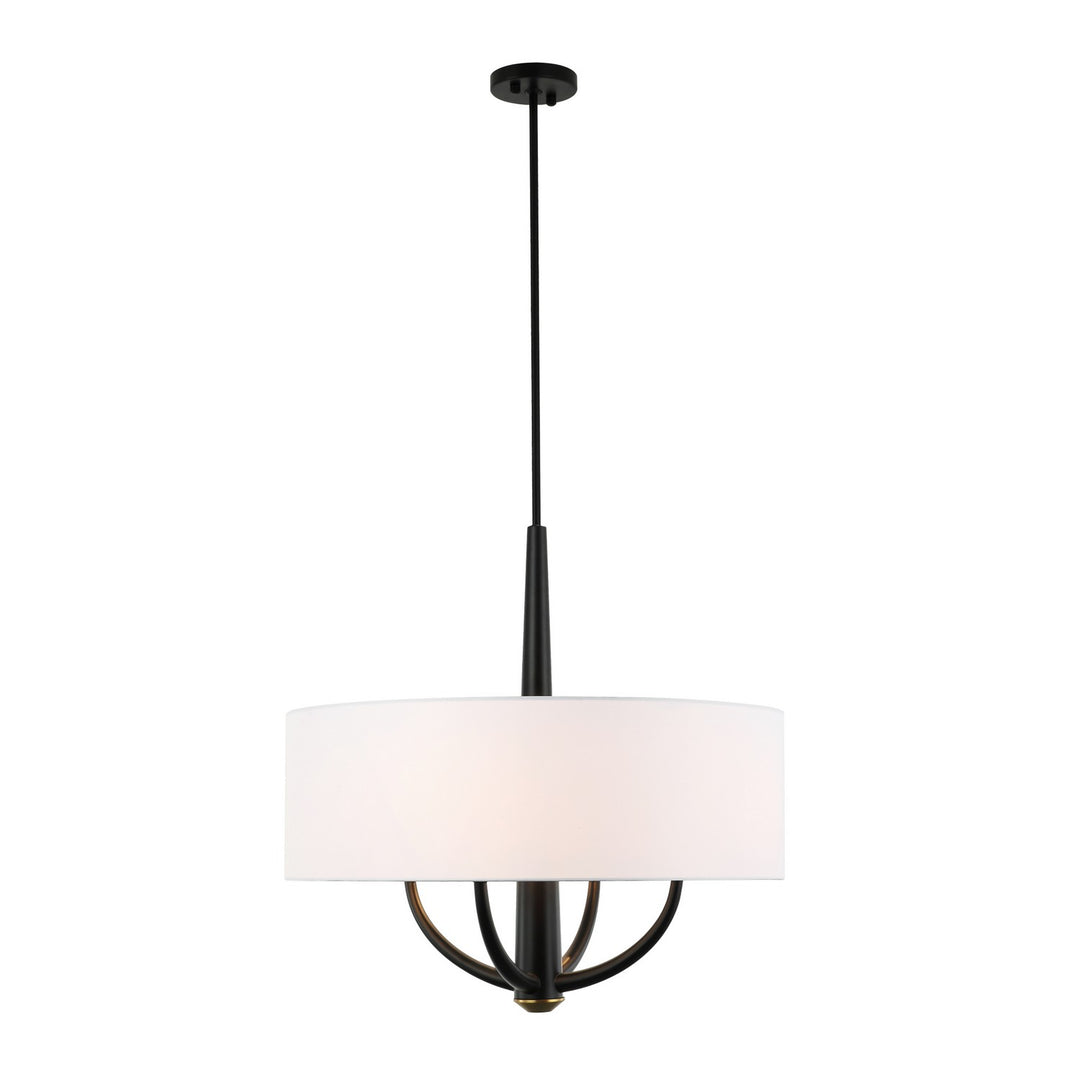 Varaluz - 503P04BLSB - Four Light Pendant - Patchwork - Black/Satin Brass