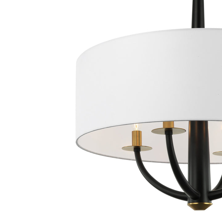 Varaluz - 503P04BLSB - Four Light Pendant - Patchwork - Black/Satin Brass