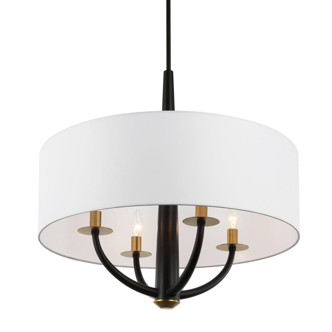 Varaluz - 503P04BLSB - Four Light Pendant - Patchwork - Black/Satin Brass
