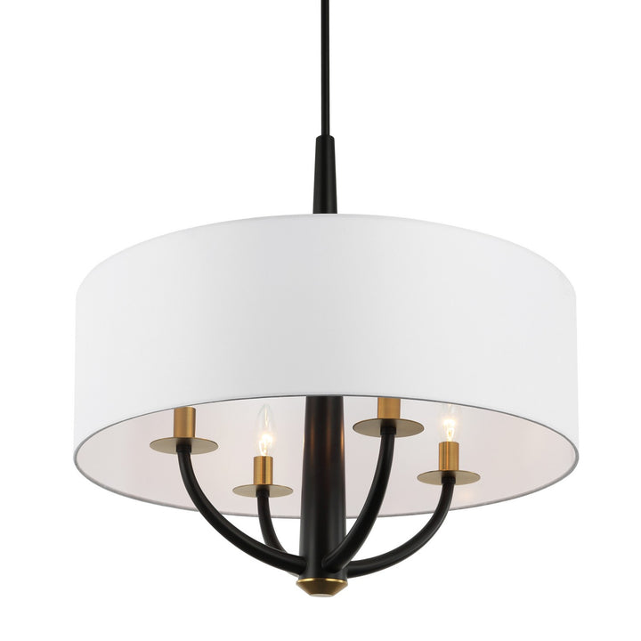 Varaluz - 503P04BLSB - Four Light Pendant - Patchwork - Black/Satin Brass