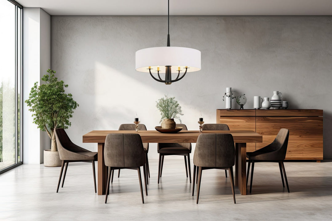 Varaluz - 503P05BLSB - Five Light Pendant - Patchwork - Black/Satin Brass