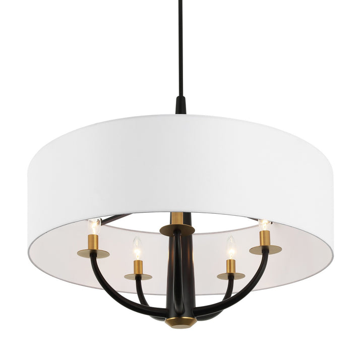 Varaluz - 503P05BLSB - Five Light Pendant - Patchwork - Black/Satin Brass