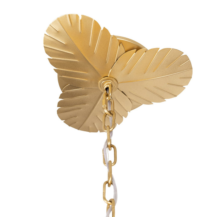 Varaluz - 901C12FGN - 12 Light Chandelier - Banana Leaf - French Gold/Natural Seagrass
