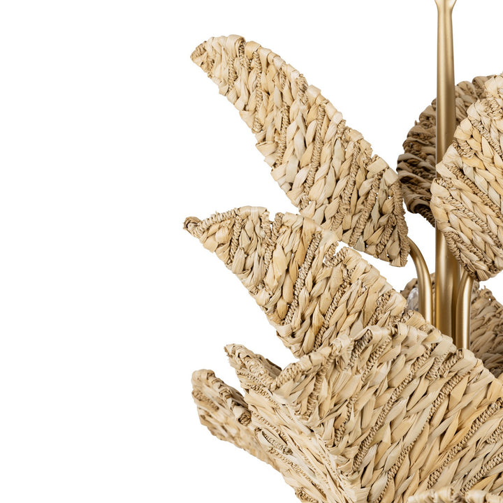 Varaluz - 901C12FGN - 12 Light Chandelier - Banana Leaf - French Gold/Natural Seagrass
