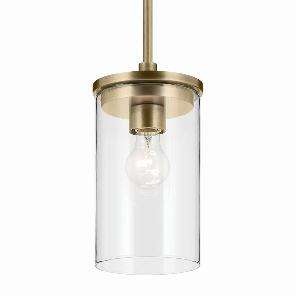Kichler Canada - 43996NBR - One Light Mini Pendant - Crosby - Natural Brass