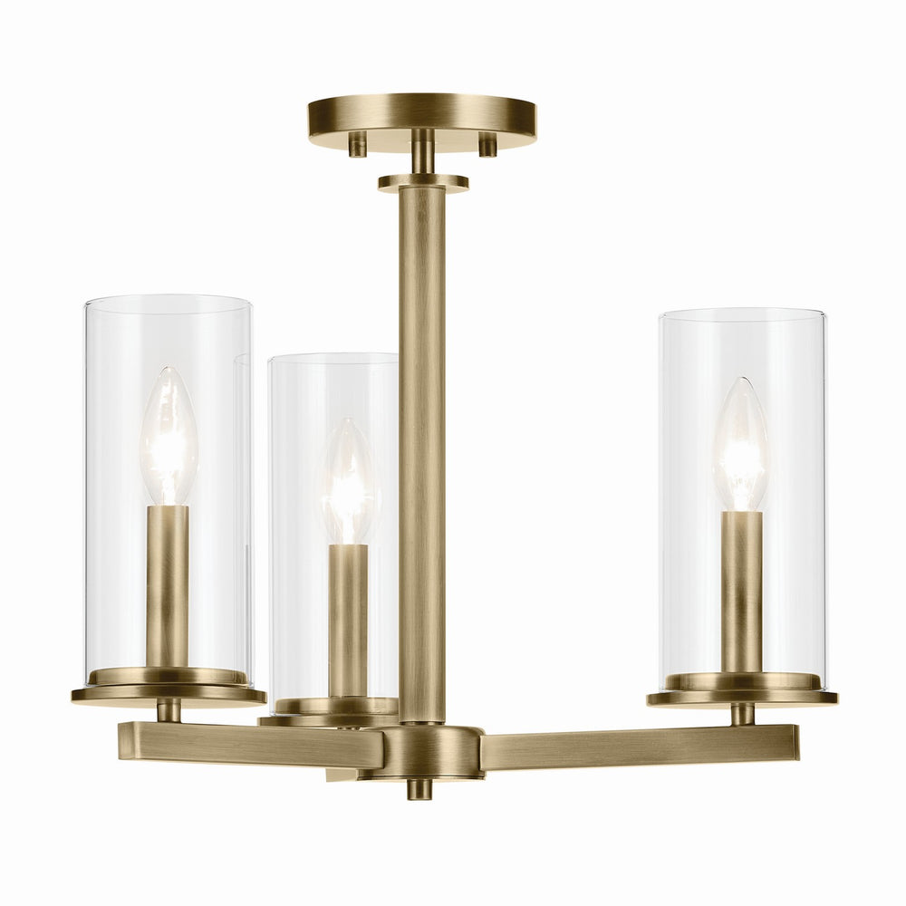 Kichler Canada - 43997NBR - Three Light Chandelier - Crosby - Natural Brass