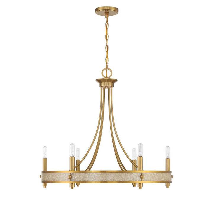 Savoy House - 1-2053-6-322 - Six Light Chandelier - Camden - Warm Brass