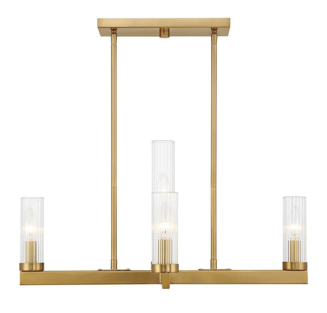 Carina Five Light Chandelier in Warm Brass Savoy House