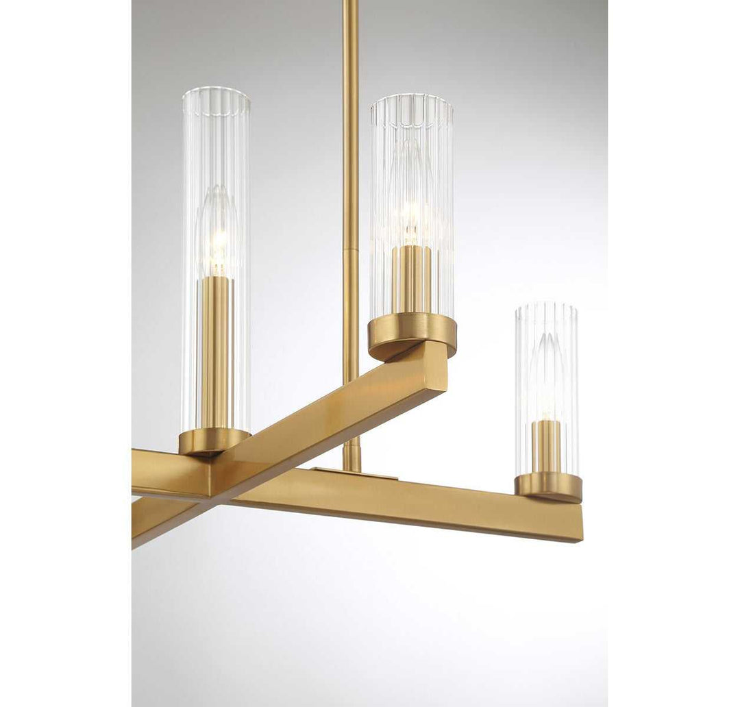 Carina Five Light Chandelier in Warm Brass Savoy House
